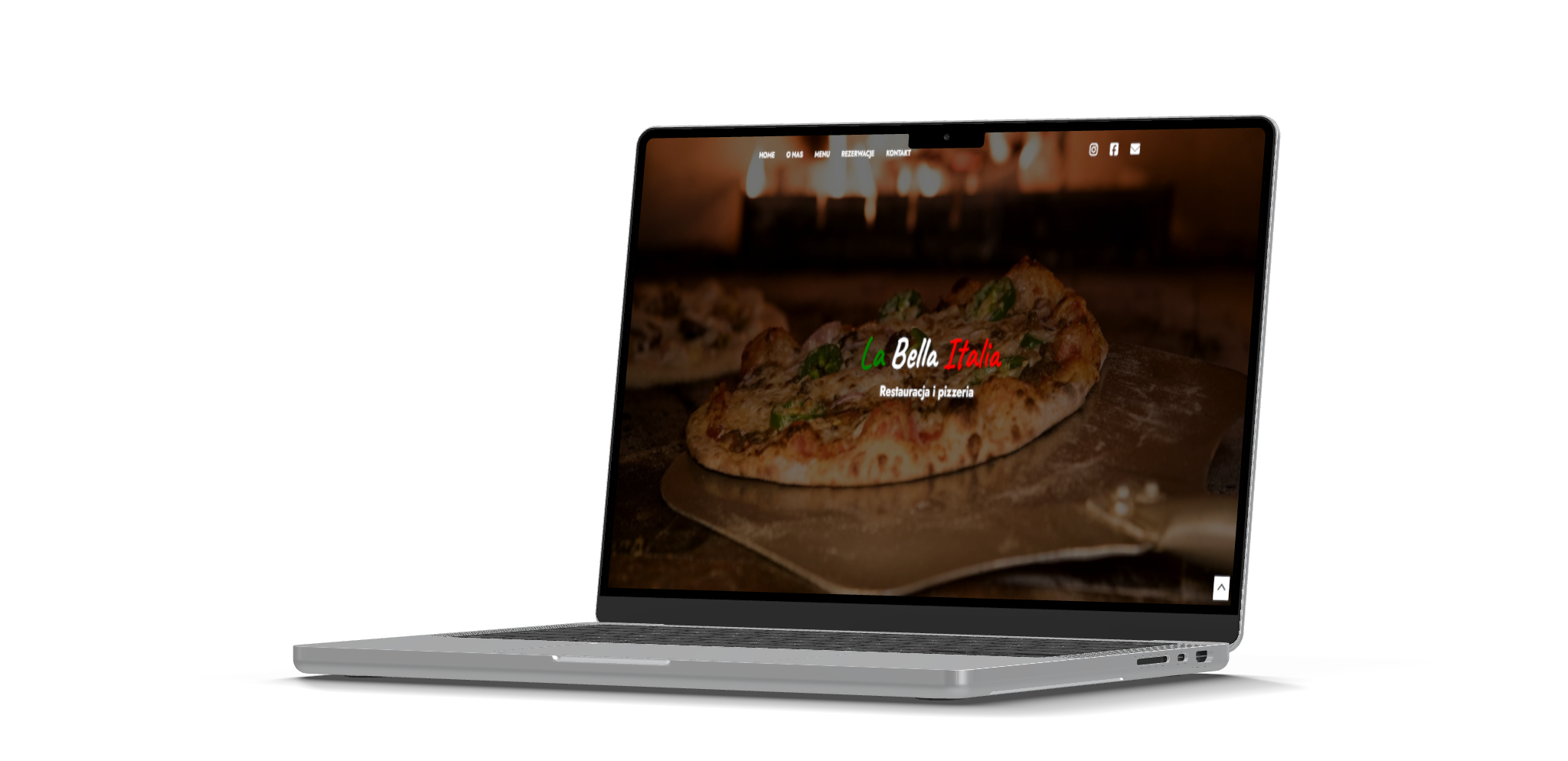 Zdjęcie laptopu przedstawiajace strone La Bella Italia